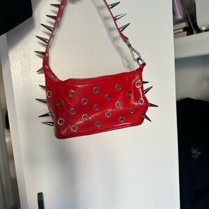 Red Studded Women's Bag- Poppy Lissiman Bingo bag- punk